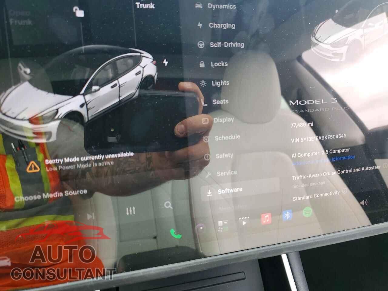 TESLA MODEL 3 2019 - 5YJ3E1EA9KF509546