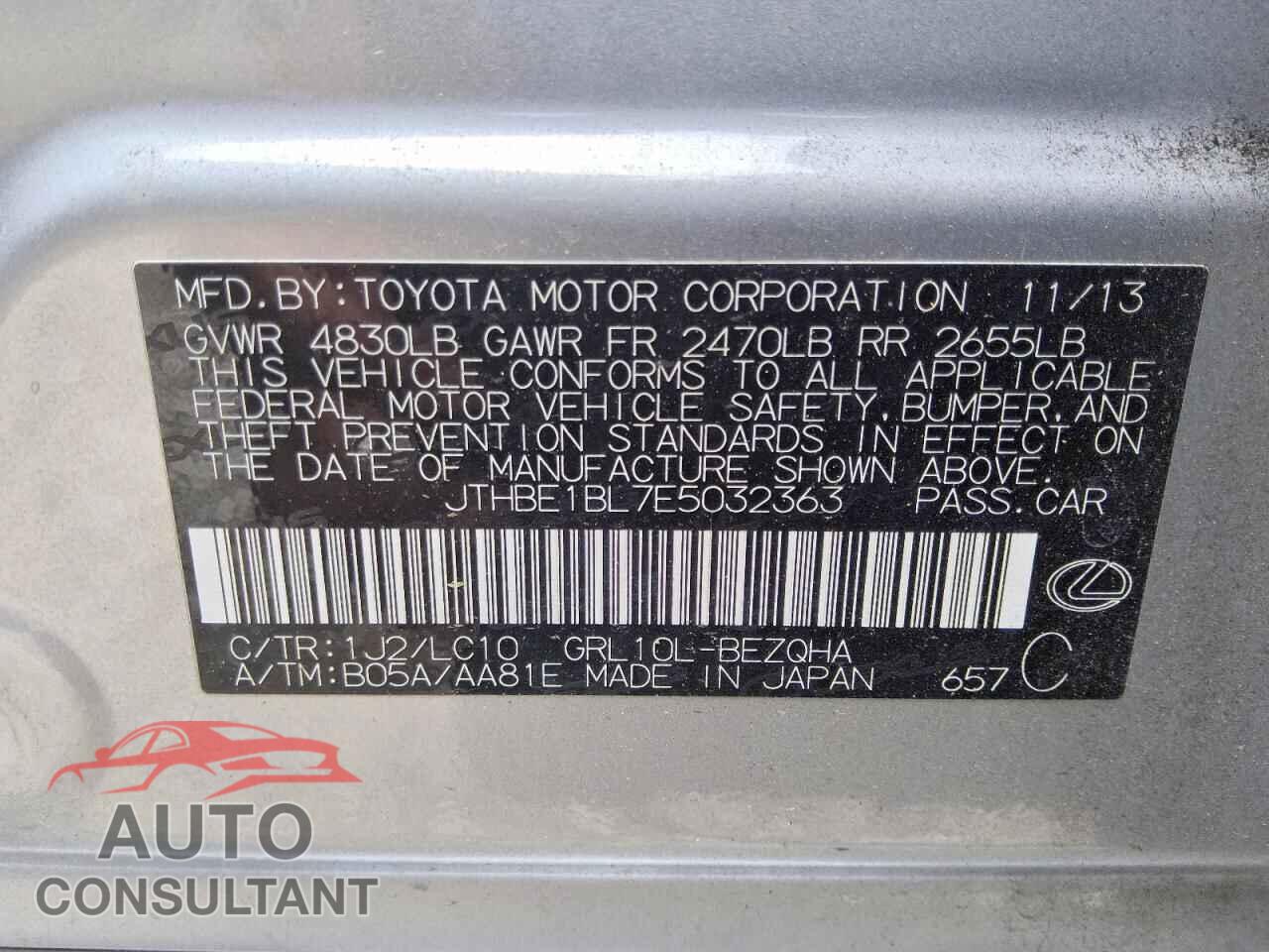 LEXUS GS350 2014 - JTHBE1BL7E5032363