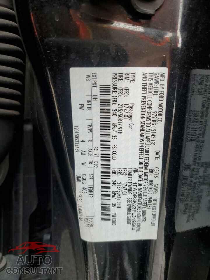 FORD FOCUS 2015 - 1FADP3K23FL319564