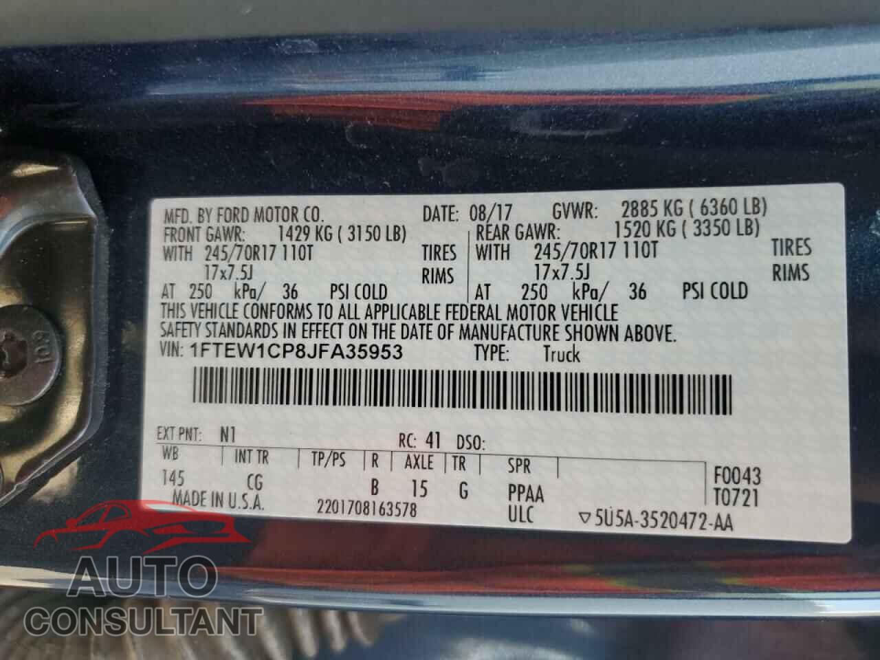 FORD F-150 2018 - 1FTEW1CP8JFA35953
