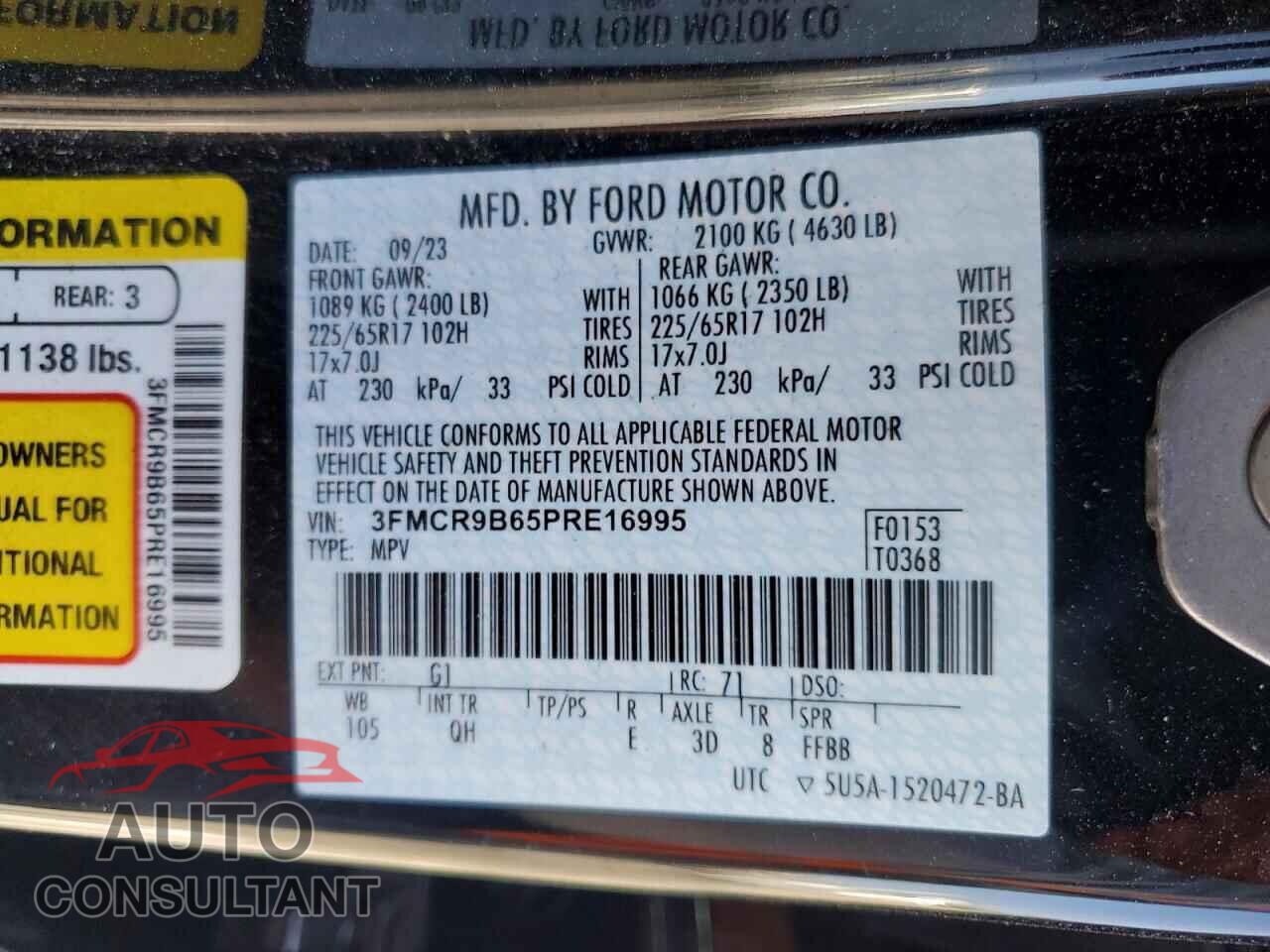FORD BRONCO 2023 - 3FMCR9B65PRE16995