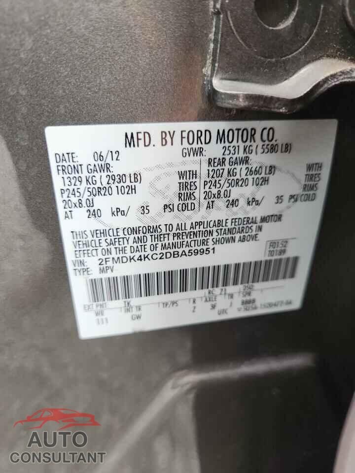 FORD EDGE 2013 - 2FMDK4KC2DBA59951