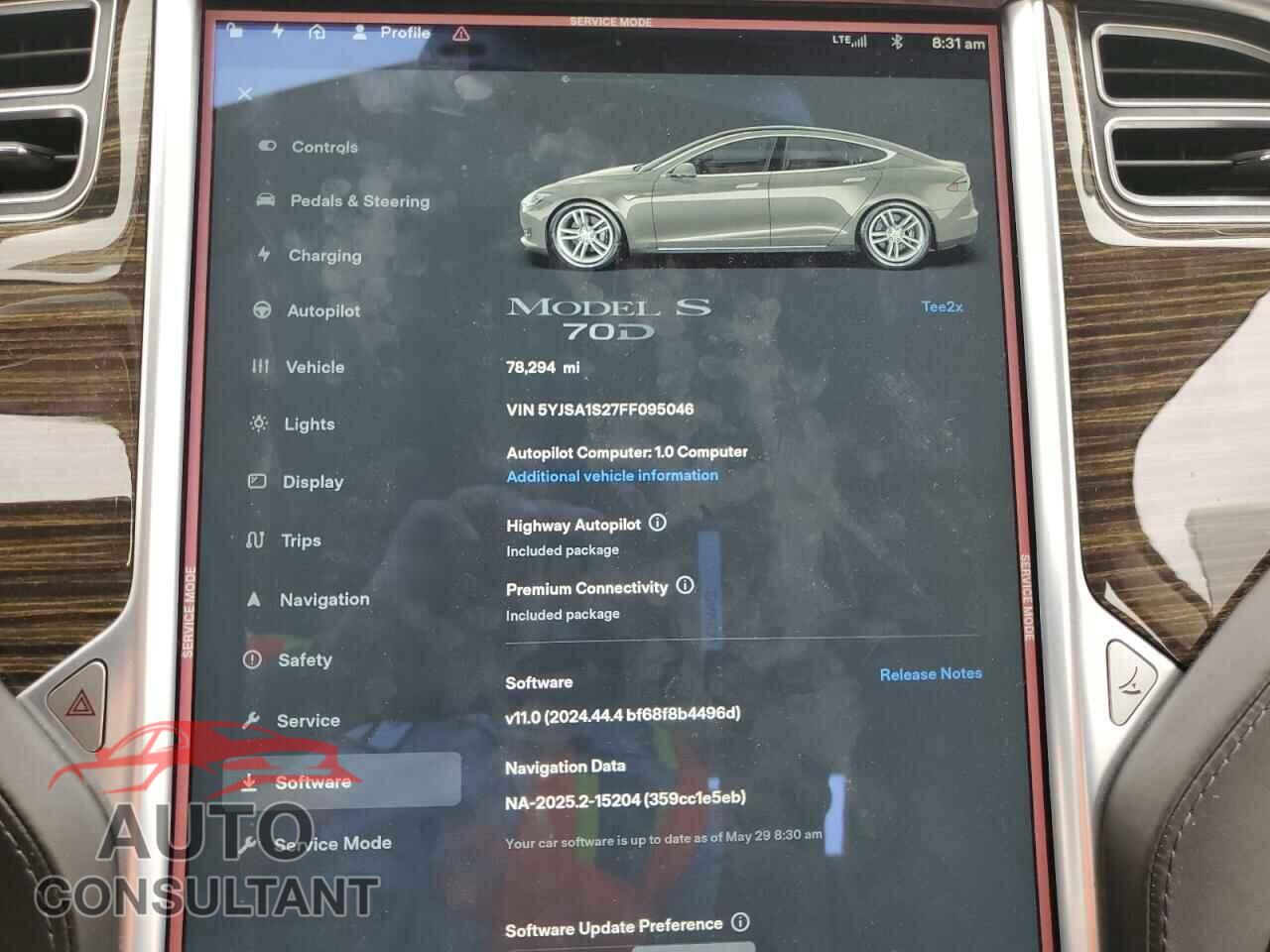 TESLA MODEL S 2015 - 5YJSA1S27FF095046
