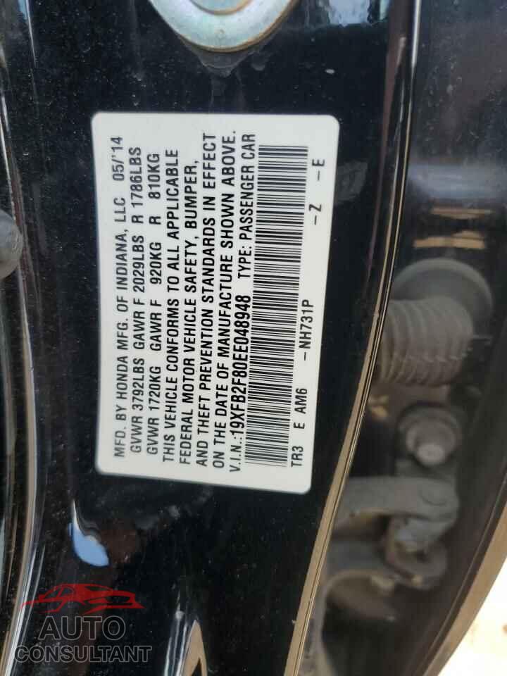 HONDA CIVIC 2014 - 19XFB2F80EE048948