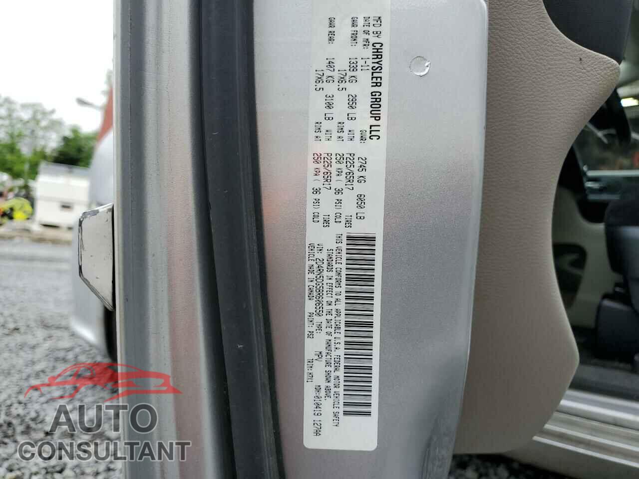 DODGE CARAVAN 2011 - 2D4RN5DG5BR606550