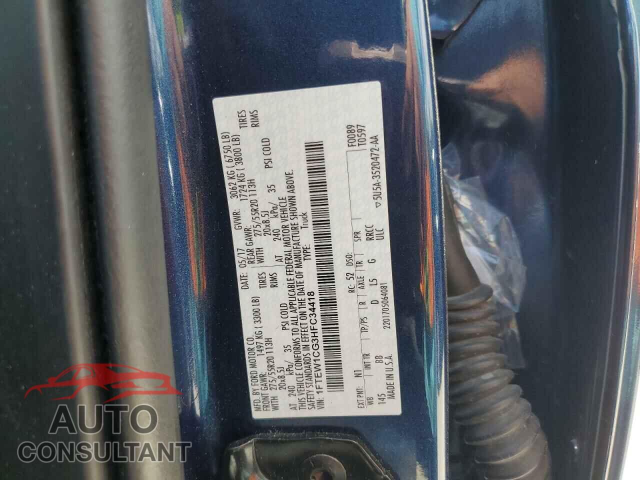 FORD F-150 2017 - 1FTEW1CG3HFC34418