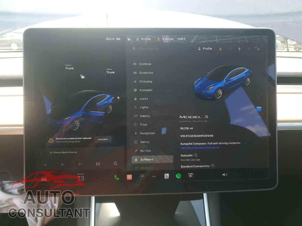TESLA MODEL 3 2017 - 5YJ3E1EA8HF001948