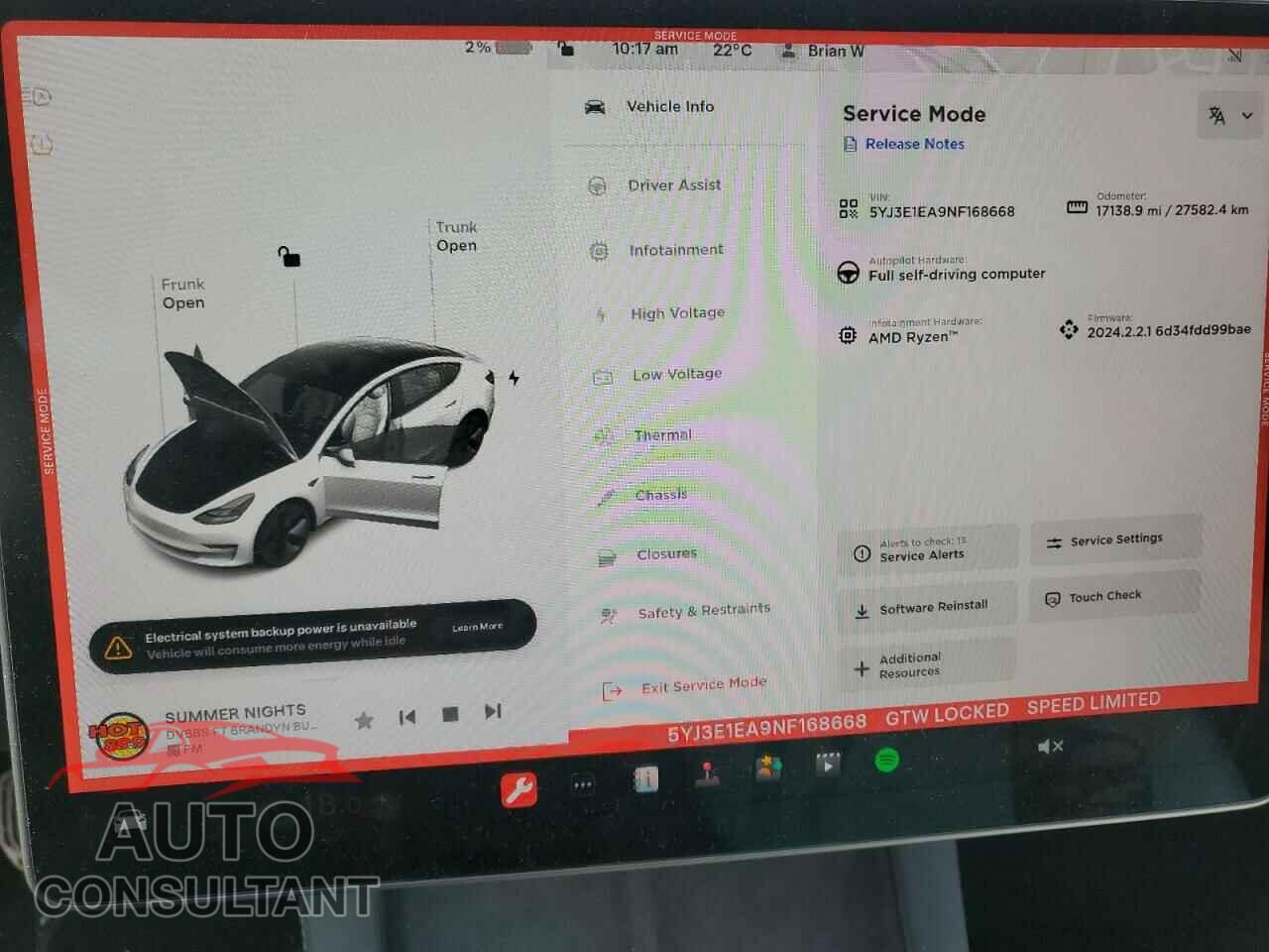 TESLA MODEL 3 2022 - 5YJ3E1EA9NF168668