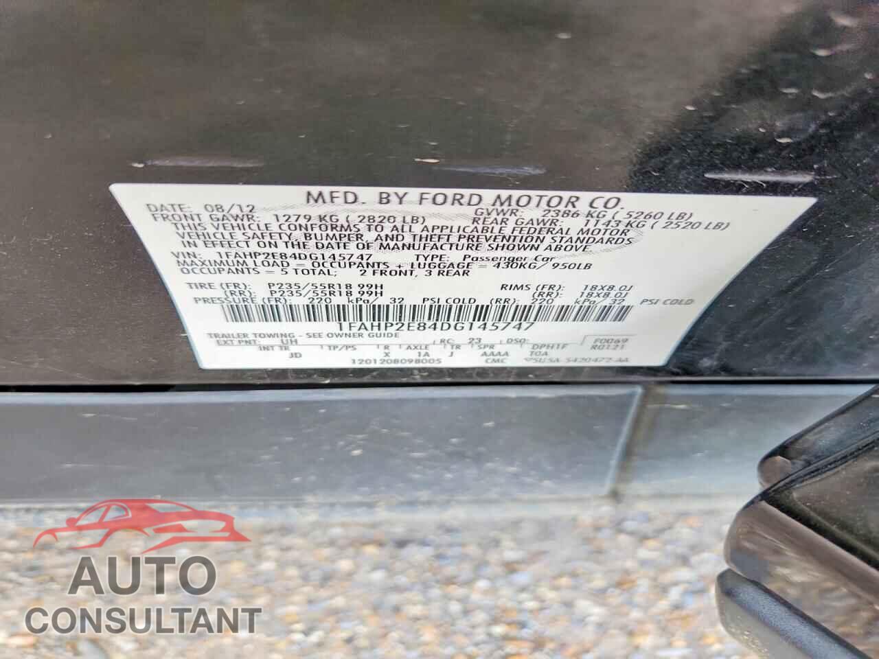FORD TAURUS 2013 - 1FAHP2E84DG145747