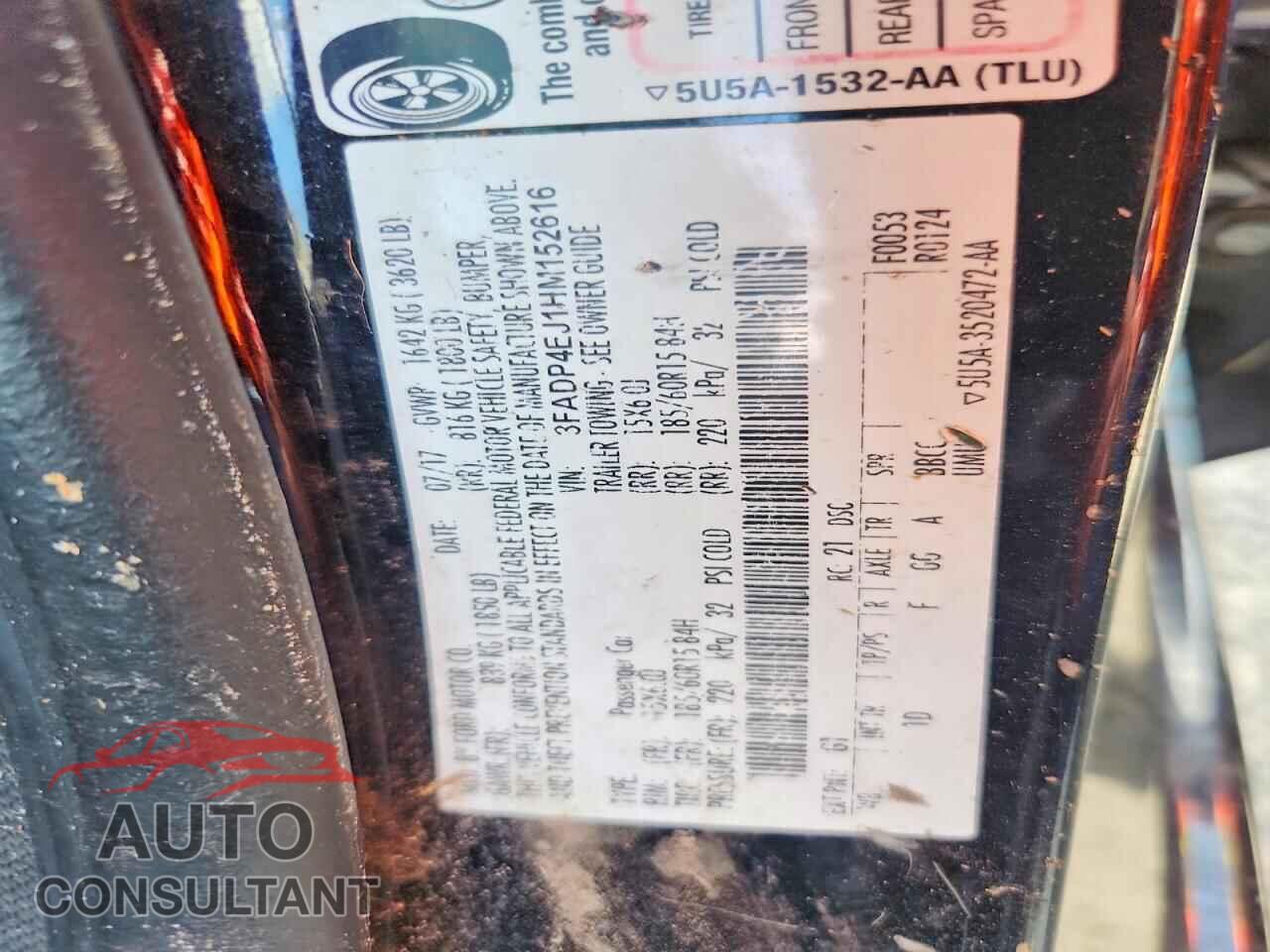 FORD FIESTA 2017 - 3FADP4EJ1HM152616