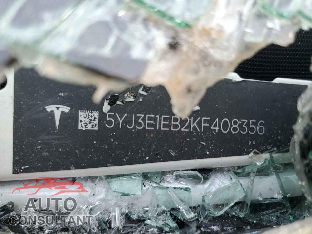 TESLA MODEL 3 2019 - 5YJ3E1EB2KF408356