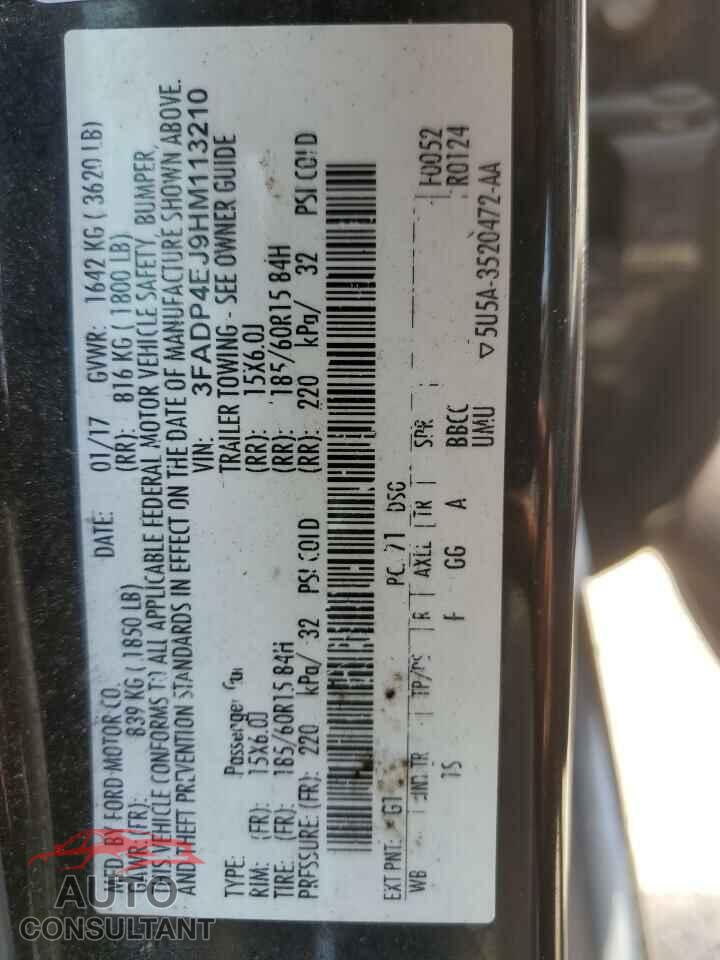 FORD FIESTA 2017 - 3FADP4EJ9HM113210