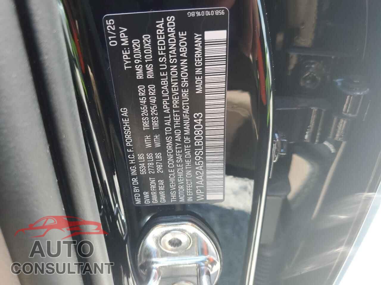 PORSCHE MACAN BASE 2025 - WP1AA2A59SLB08043