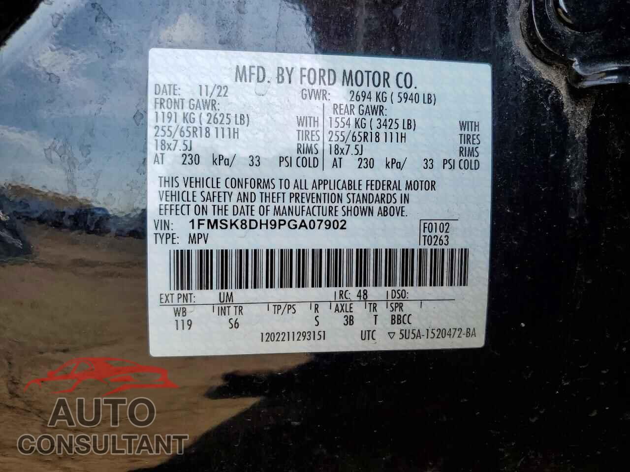FORD EXPLORER 2023 - 1FMSK8DH9PGA07902