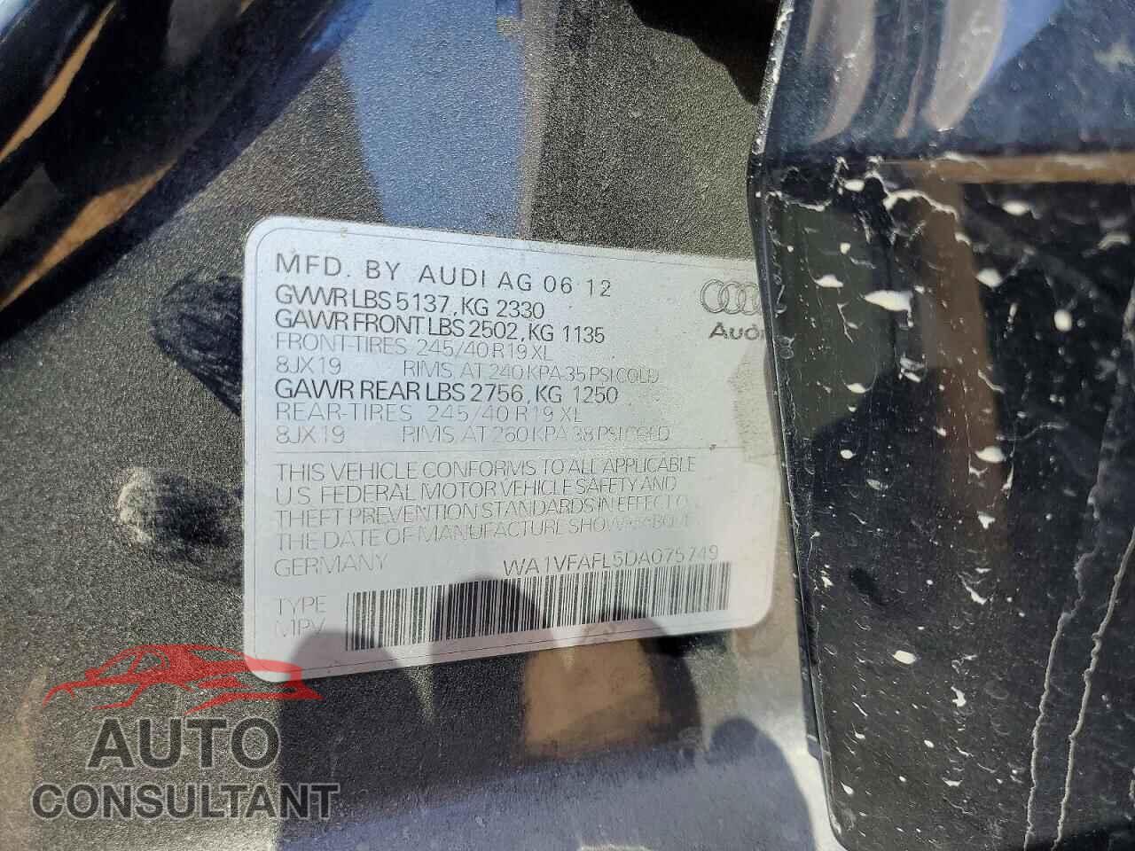 AUDI A4 2013 - WA1VFAFL5DA075749