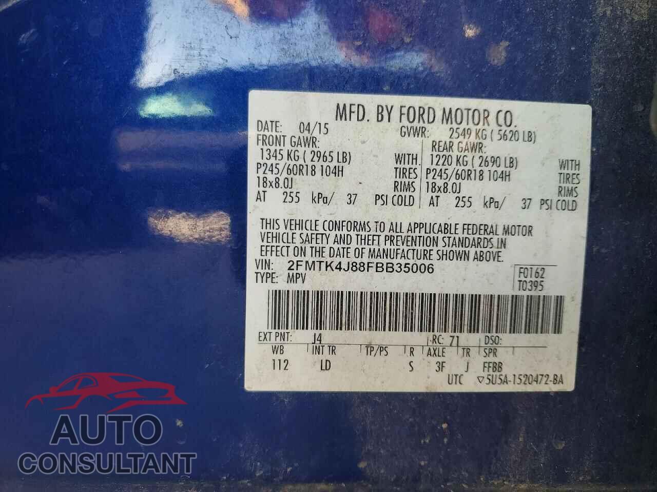 FORD EDGE 2015 - 2FMTK4J88FBB35006