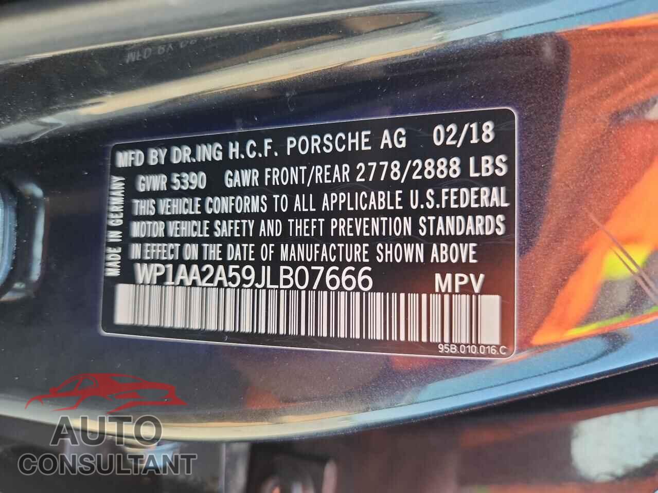 PORSCHE MACAN 2018 - WP1AA2A59JLB07666