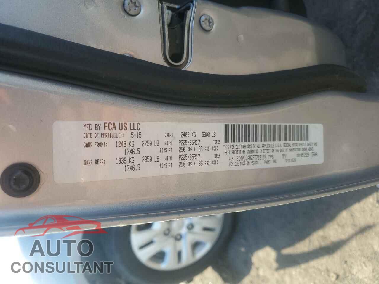 DODGE JOURNEY 2015 - 3C4PDCAB2FT719198