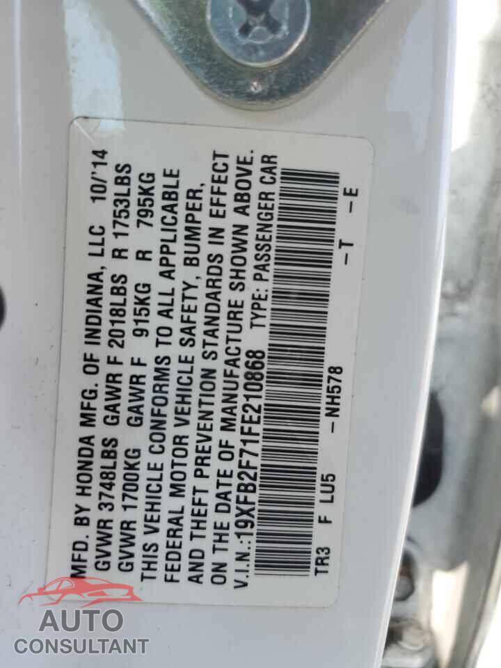 HONDA CIVIC 2015 - 19XFB2F71FE210868