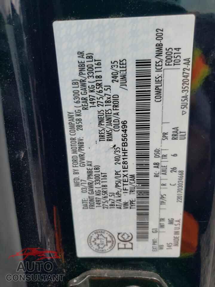FORD F-150 2017 - 1FTEX1E81HFB56496
