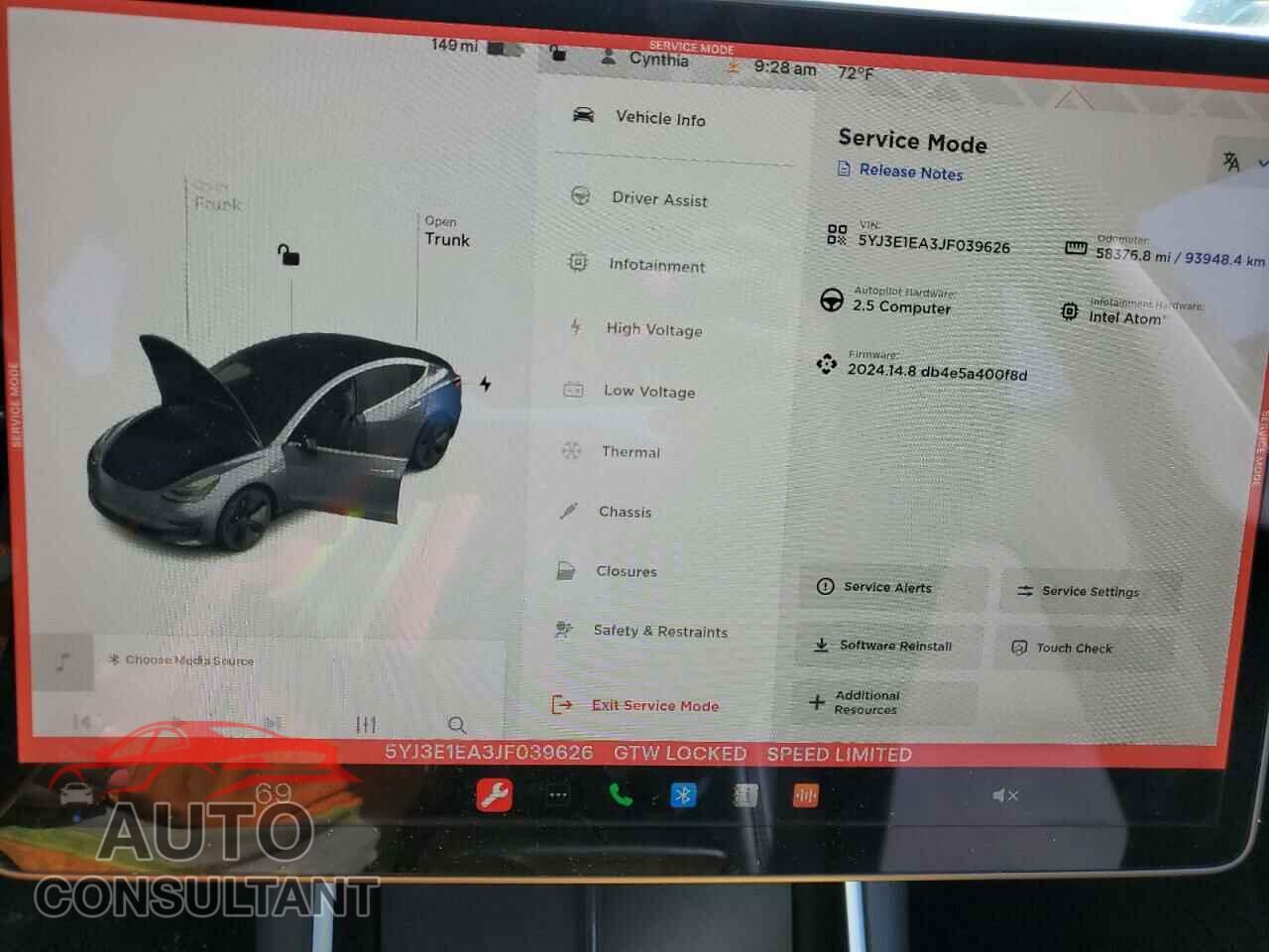 TESLA MODEL 3 2018 - 5YJ3E1EA3JF039626