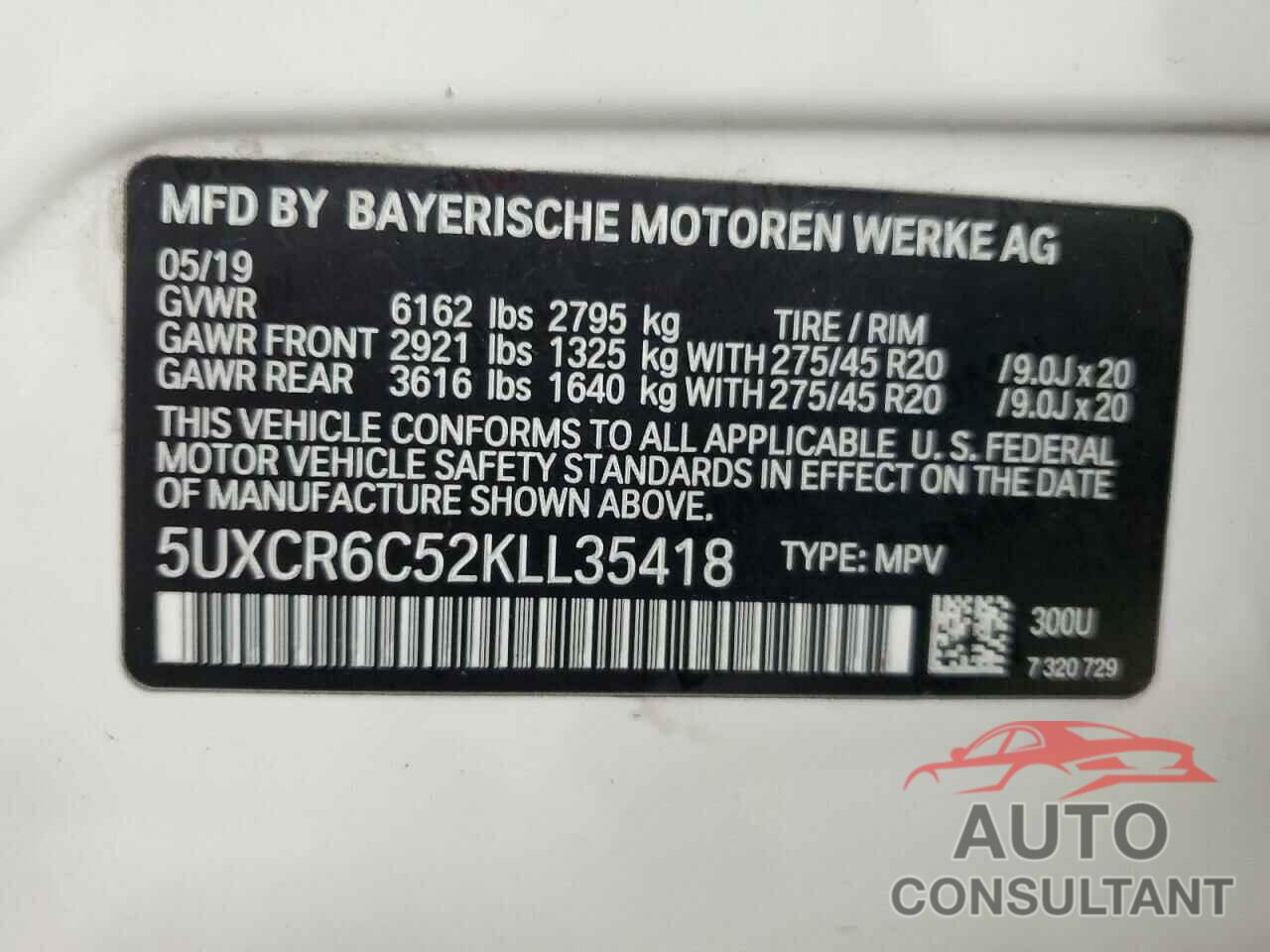 BMW X5 2019 - 5UXCR6C52KLL35418