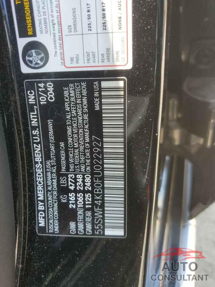 MERCEDES-BENZ C-CLASS 2015 - 55SWF4KB0FU022927