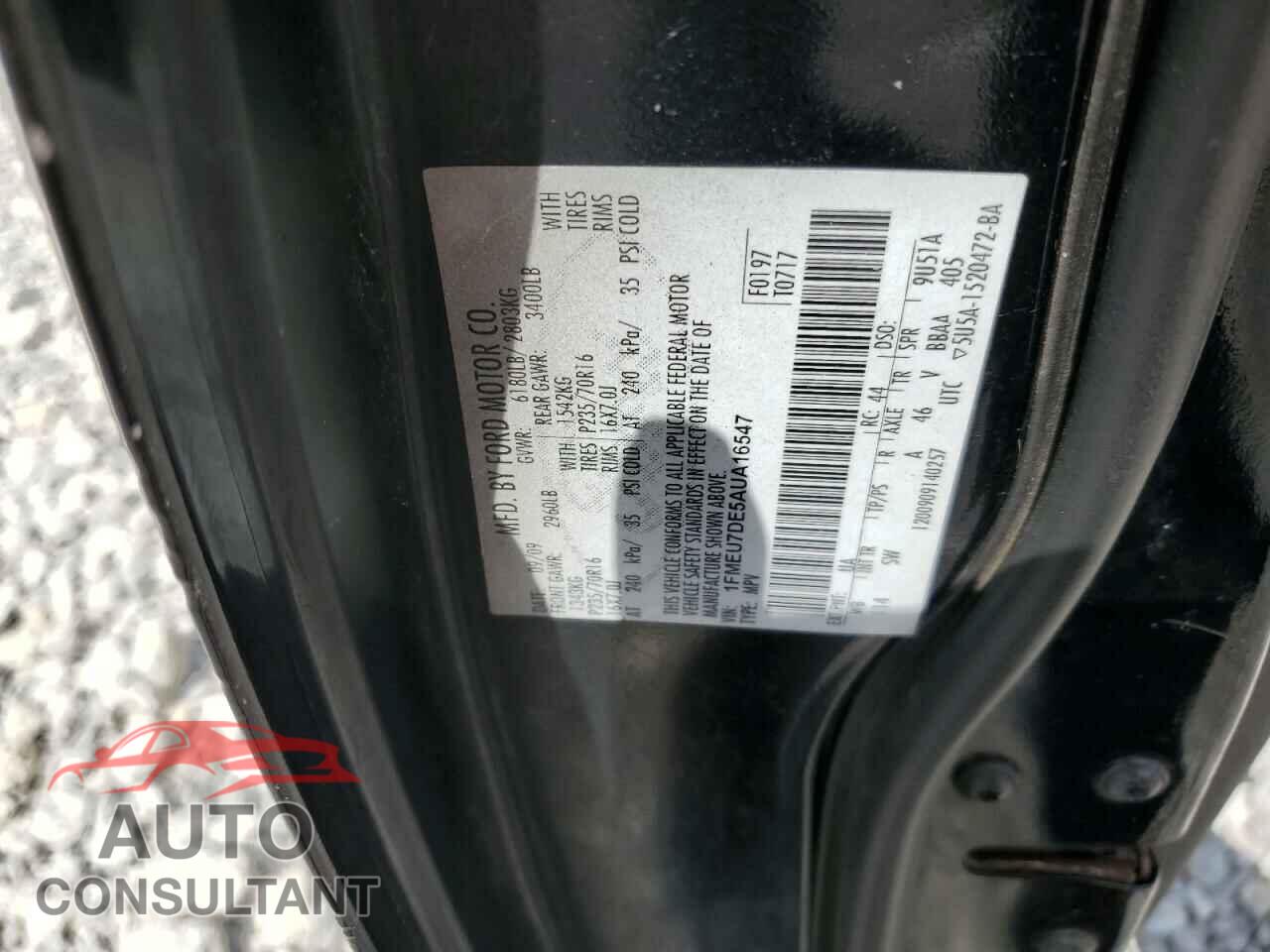 FORD EXPLORER 2010 - 1FMEU7DE5AUA16547