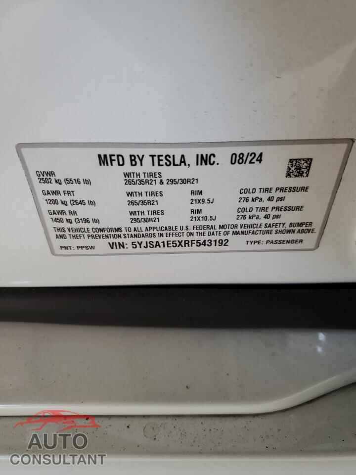 TESLA MODEL S 2024 - 5YJSA1E5XRF543192