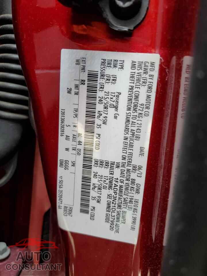 FORD FOCUS 2013 - 1FADP3N21DL379920