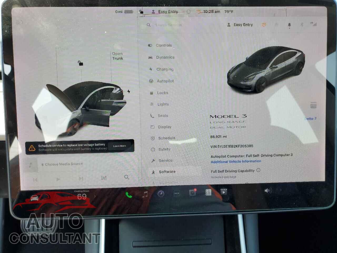 TESLA MODEL 3 2019 - 5YJ3E1EB2KF205385