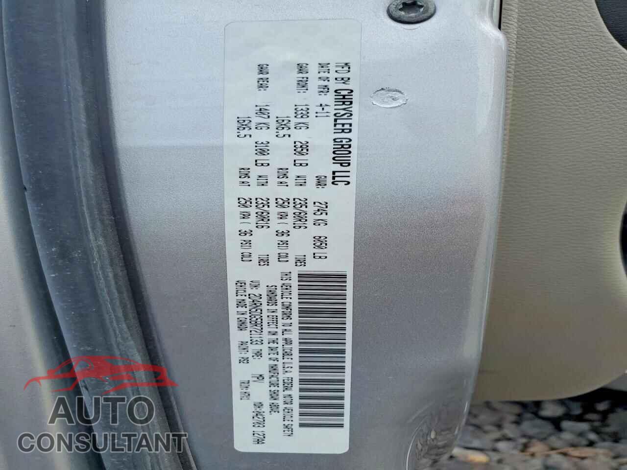 DODGE CARAVAN 2011 - 2D4RN5DG5BR721133