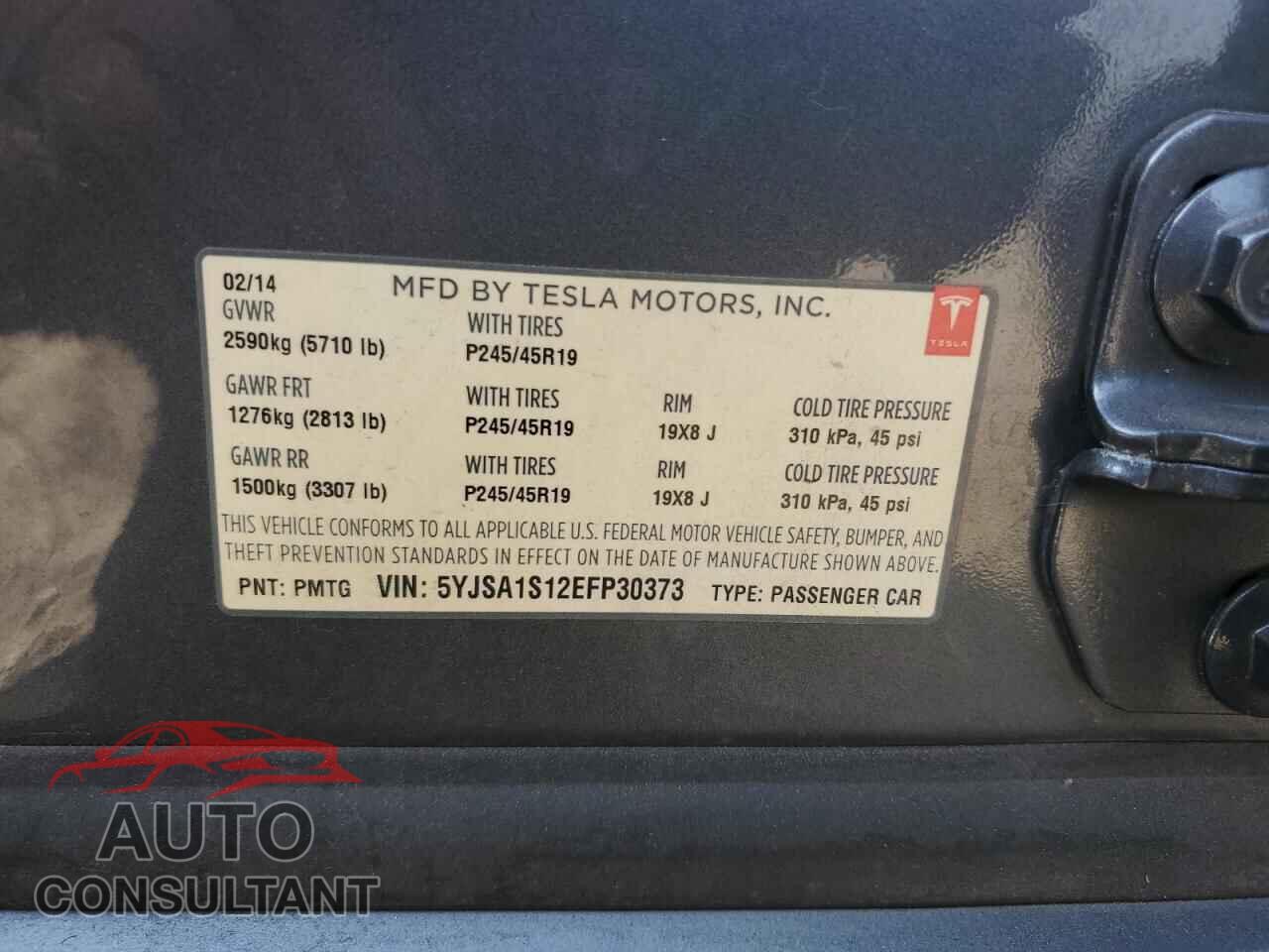 TESLA MODEL S 2014 - 5YJSA1S12EFP30373