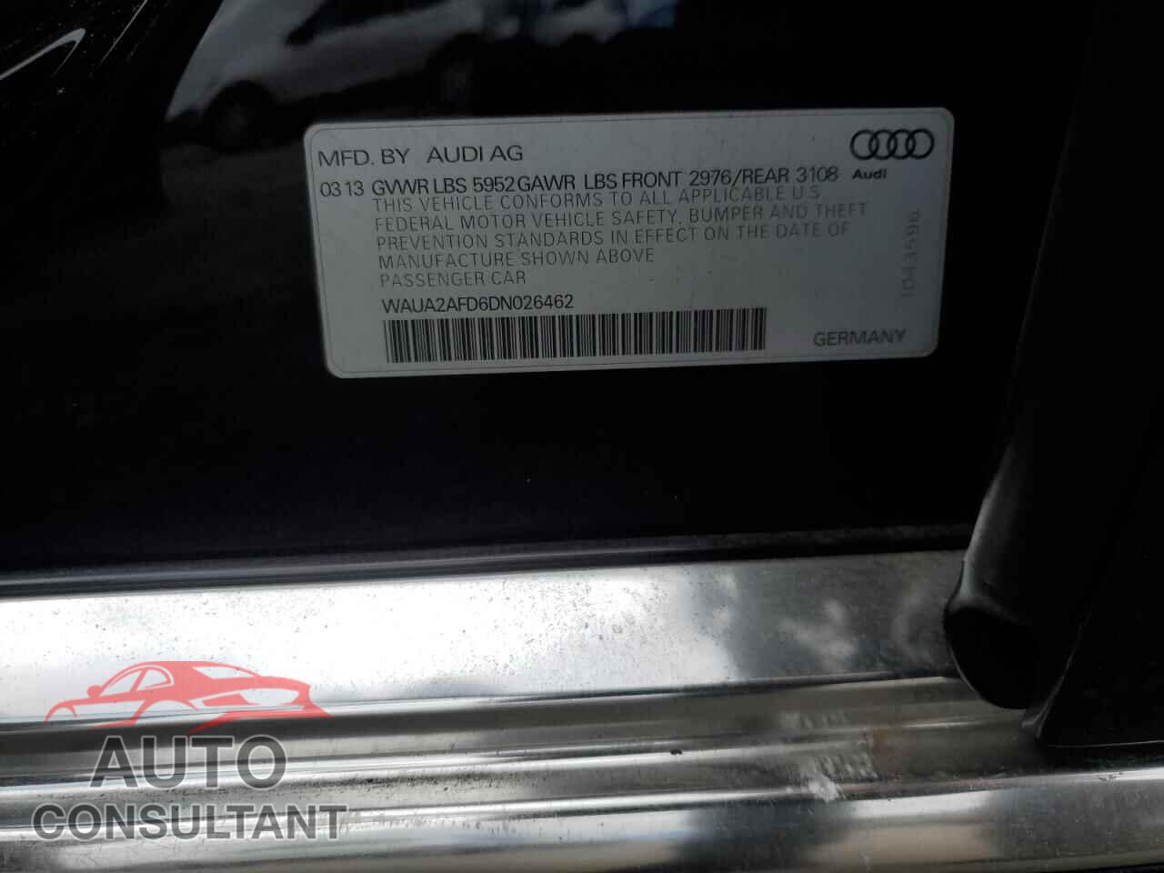 AUDI A8 2013 - WAUA2AFD6DN026462