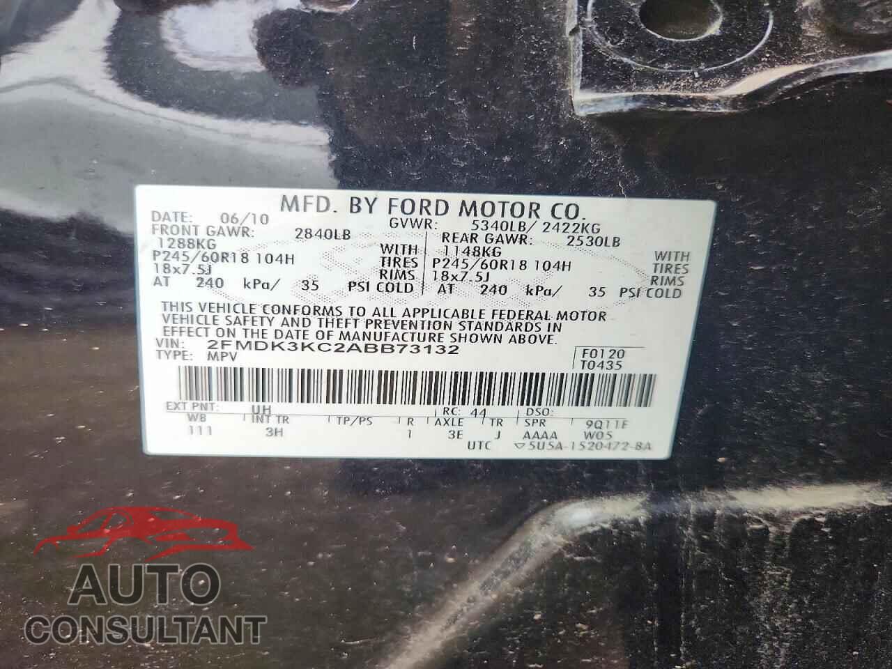 FORD EDGE 2010 - 2FMDK3KC2ABB73132