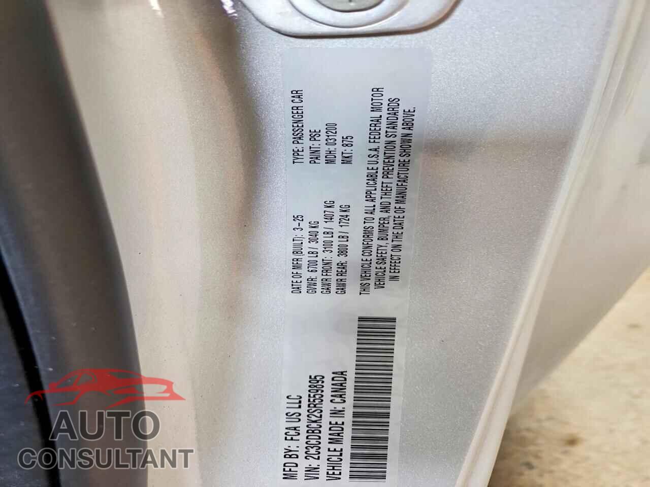 DODGE CHARGER 2025 - 2C3CDBCK2SR559895