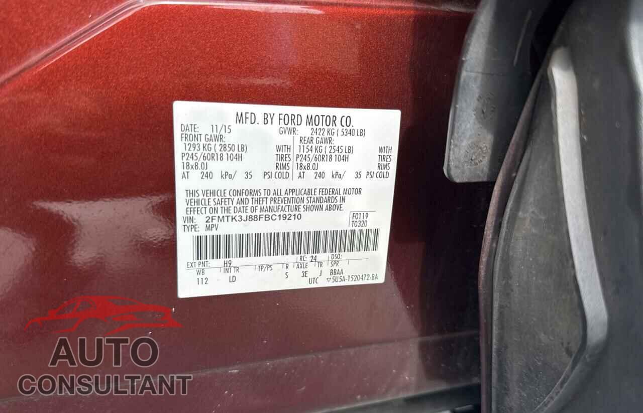 FORD EDGE 2015 - 2FMTK3J88FBC19210