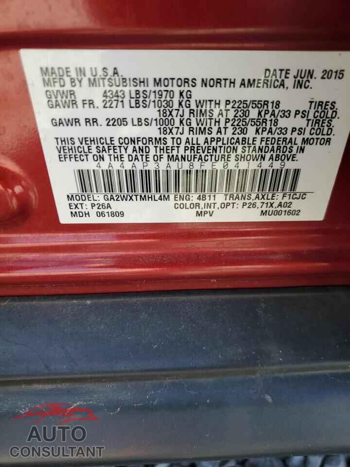 MITSUBISHI OUTLANDER 2015 - 4A4AP3AU8FE041449