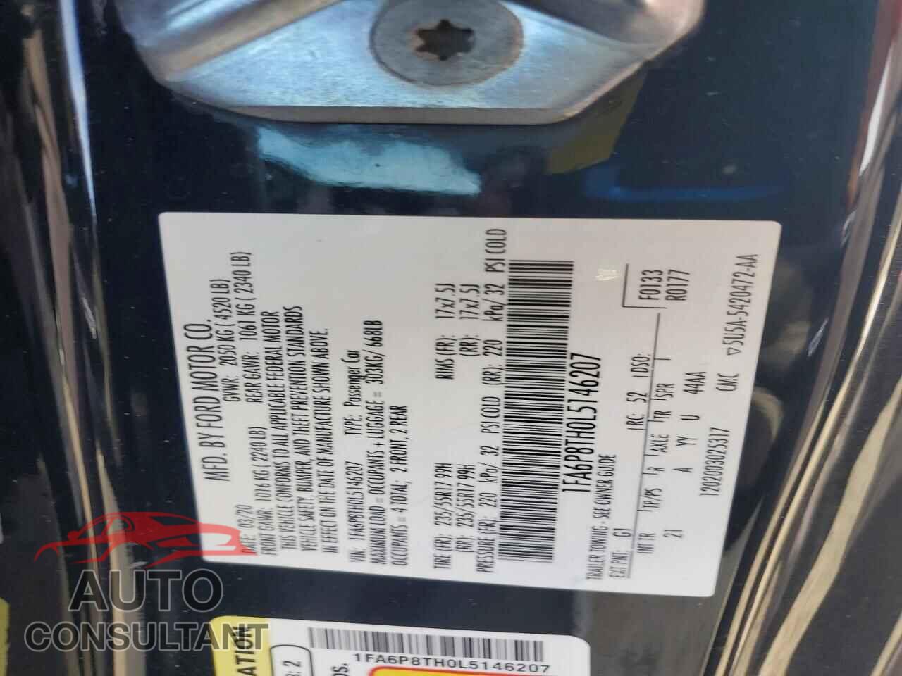 FORD MUSTANG 2020 - 1FA6P8TH0L5146207