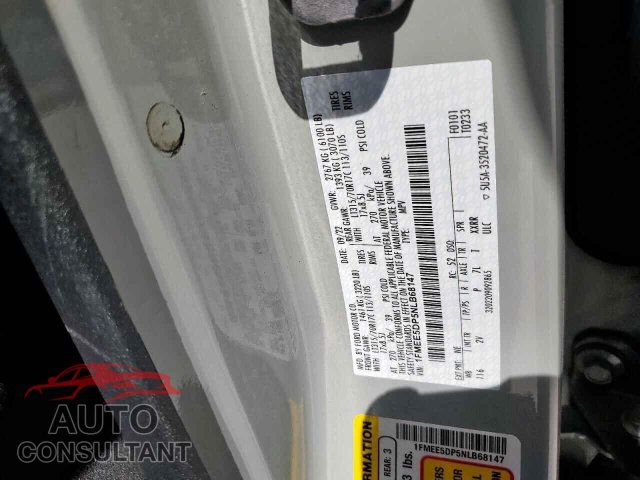 FORD BRONCO 2022 - 1FMEE5DP5NLB68147