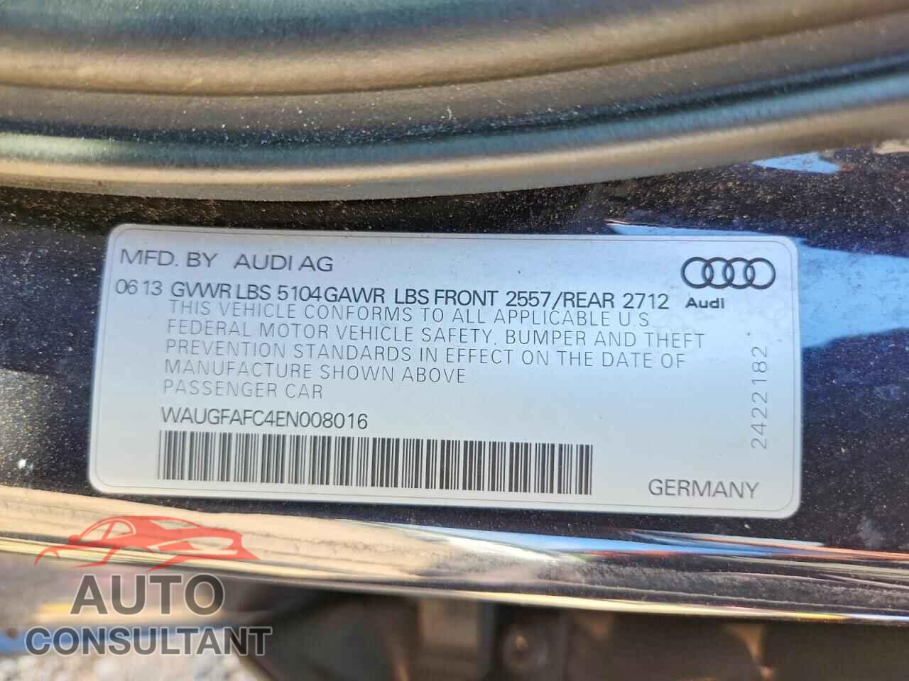 AUDI A6 2014 - WAUGFAFC4EN008016