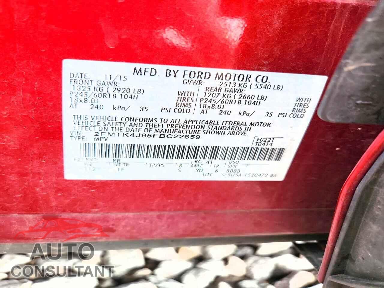 FORD EDGE 2015 - 2FMTK4J95FBC22659