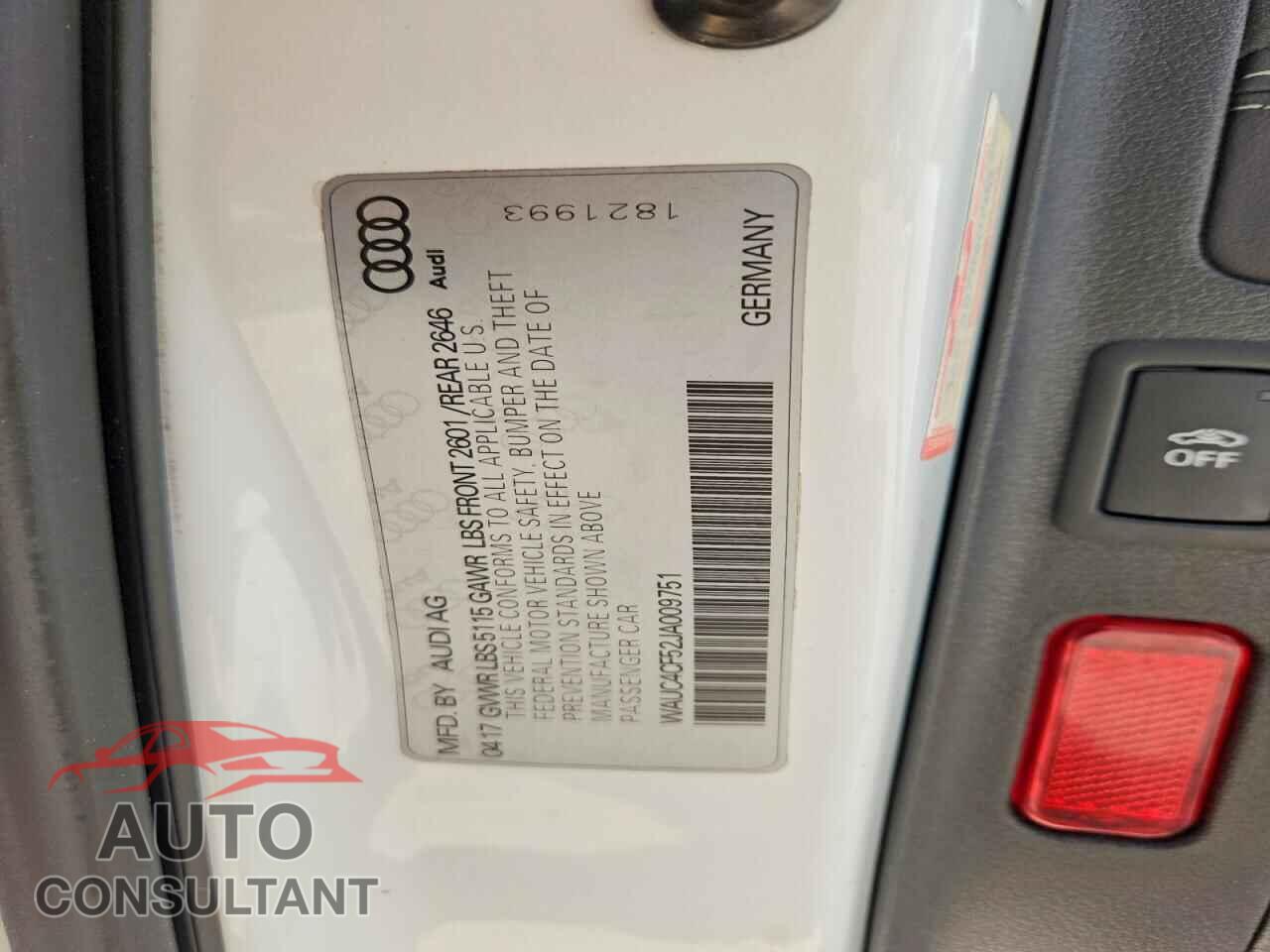 AUDI S5/RS5 2018 - WAUC4CF52JA009751