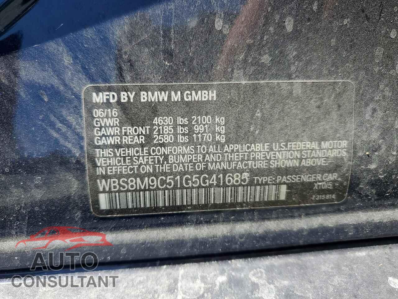 BMW M3 2016 - WBS8M9C51G5G41685
