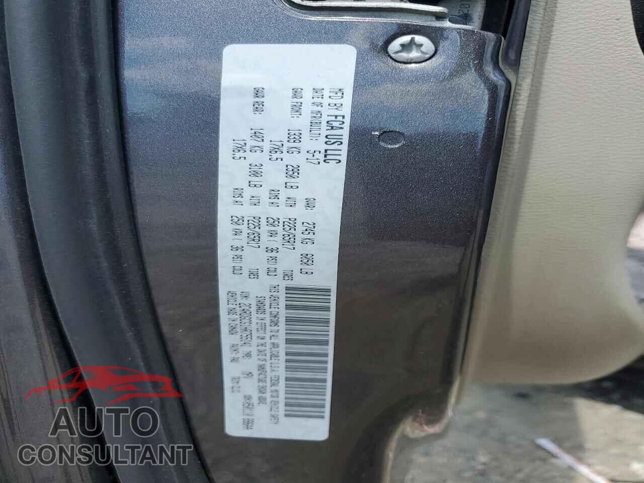 DODGE CARAVAN 2017 - 2C4RDGCG1HR755141