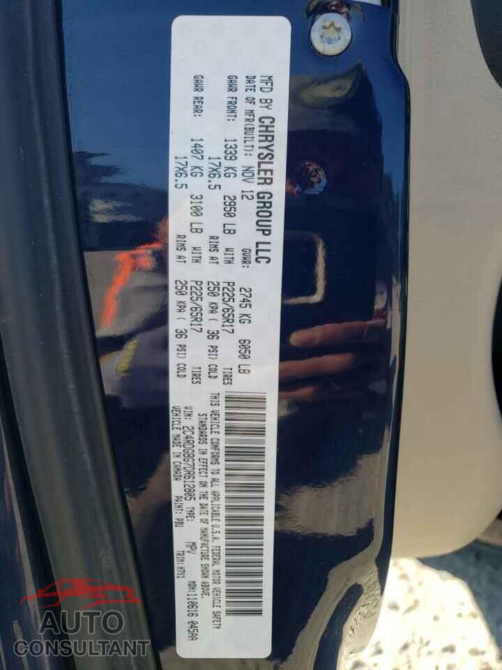 DODGE CARAVAN 2013 - 2C4RDGBG7DR612805