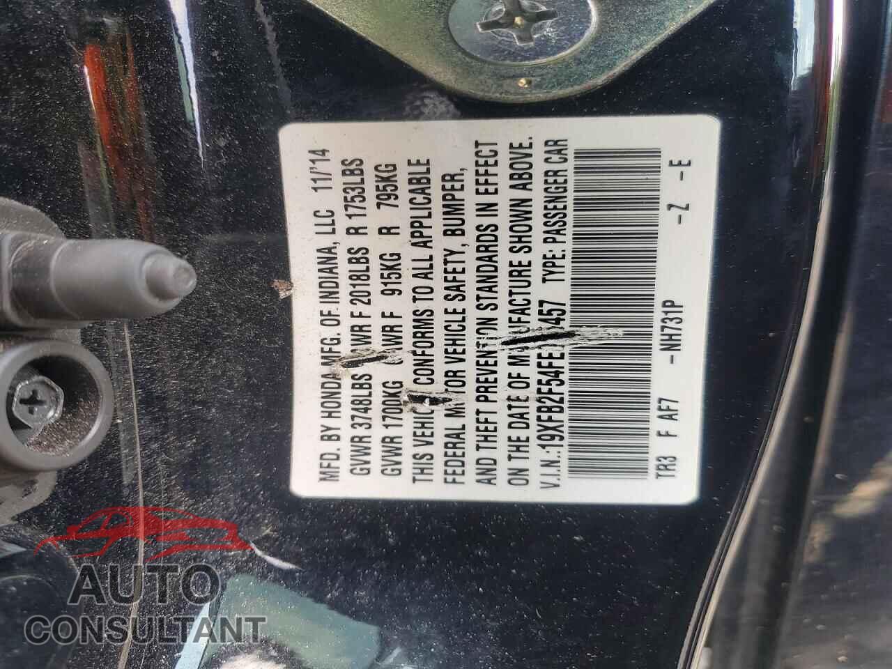 HONDA CIVIC 2015 - 19XFB2F54FE015457