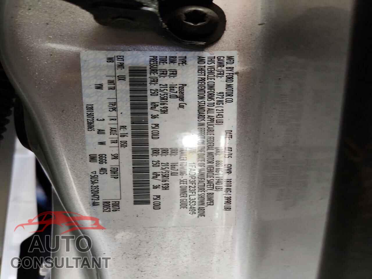 FORD FOCUS 2015 - 1FADP3F23FL353496