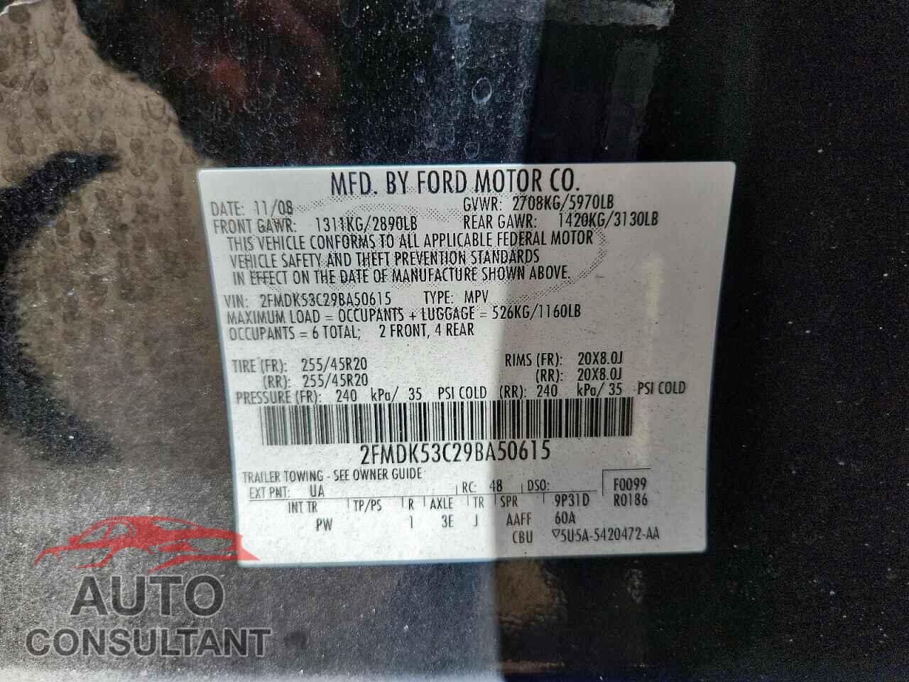 FORD FLEX 2009 - 2FMDK53C29BA50615