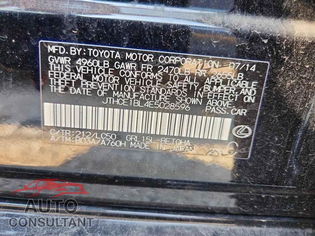 LEXUS GS350 2014 - JTHCE1BL4E5028596